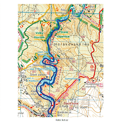 Mapa trasy Mariánským údolím v Brně