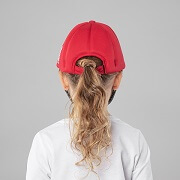 Ochranná přilba Ribcap Baseball Cap pro děti v barvě červené - pohled zezadu